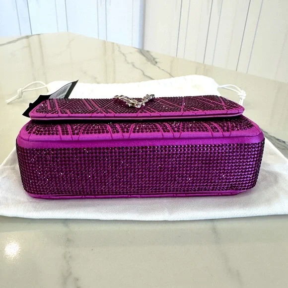 Versace Mini Medusa Monogram Crystal Embellished Satin Shoulder Bag - Picture 5 of 11